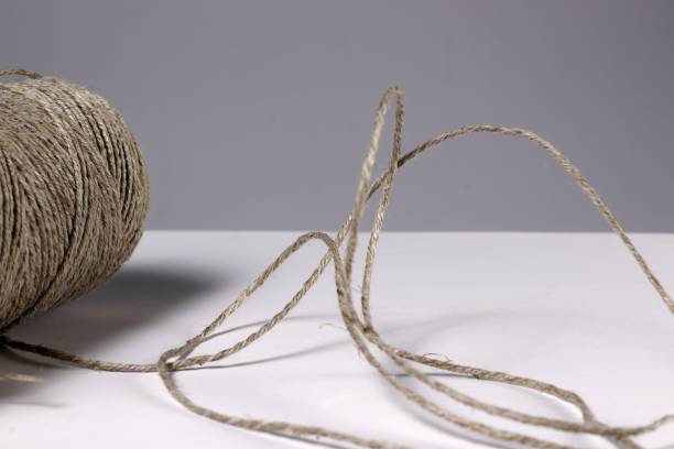 istock A ball of thick, strong, gray, harsh thread. 1754438629