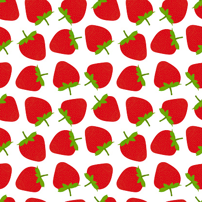 Strawberry Vector Seamless Pattern. Modern Stylish Abstract Texture.