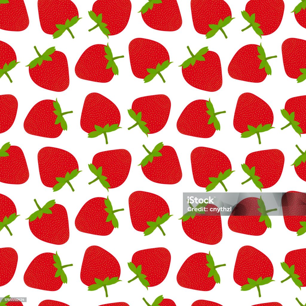 Strawberry Vector Seamless Pattern Modern Stylish Abstract Texture