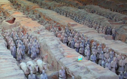 The Tomb Warrior Statues of the Chinese Qin Dynasty protect their emperors.