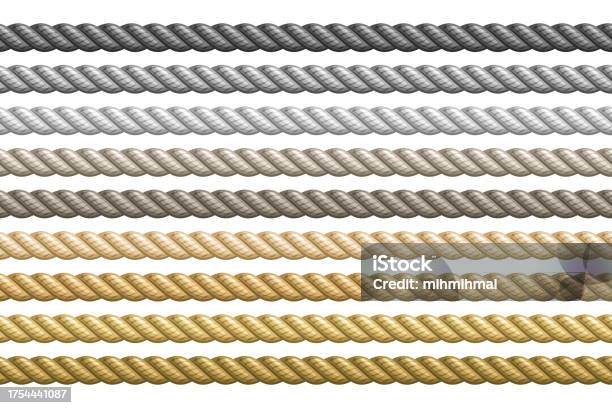 Striped Rope Vector Vector Seamless Rope Set Stock Illustration - Download Image Now - iStock