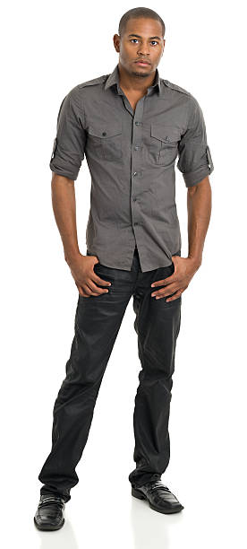 istock Serious Young Man Standing Portrait 175444187