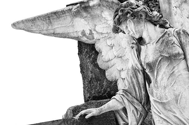istock Antique weathered angel statue 175444224