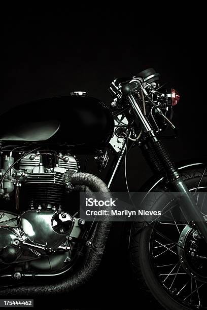 Cafe Racer Bike Stock Photo - Download Image Now - Motorcycle, Black  Background, Close-up - iStock