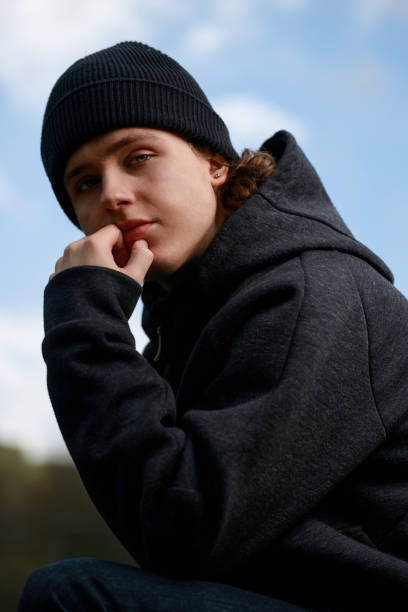 istock the teenager is posing in a park 1754445720