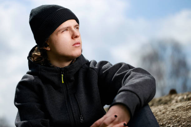 istock the teenager is posing in a park 1754447534