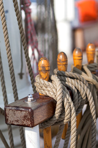 istock Laid ropes on a sailing vessel 175445698