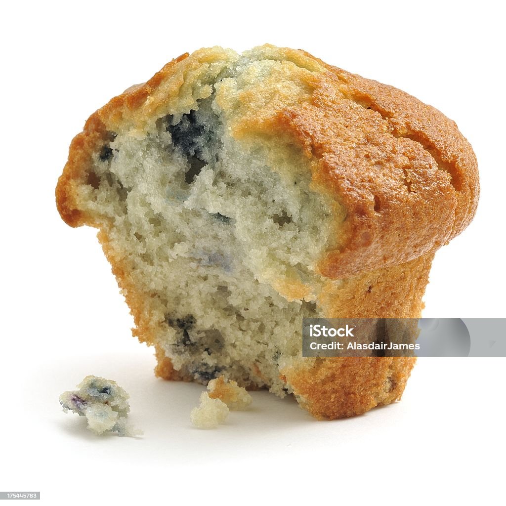 Muffin de Mirtilo, meio comido - Royalty-free Muffin Foto de stock