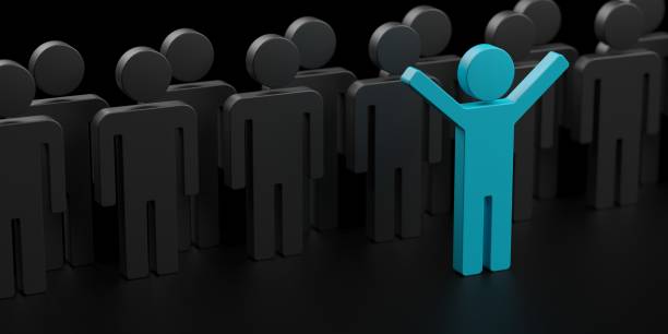 istock Person leader of a team. People difference. Teamwork success concept 1754459742