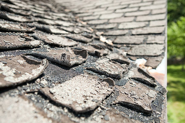 istock Weathered and Damaged House Shingles 175446411