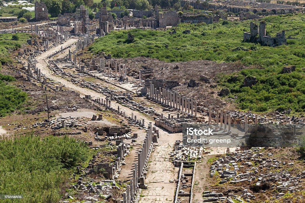 Perge, Überblick über die main street - Lizenzfrei Perge Stock-Foto