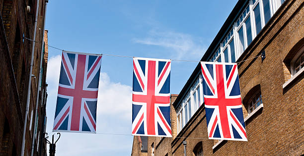 istock london architecture: union jack flags for the queen's diamond jubilee 175446565