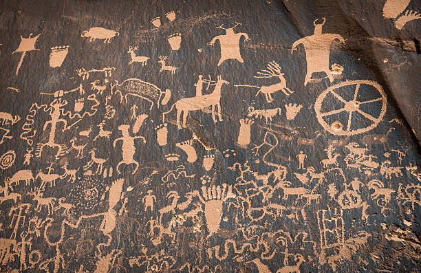 istock Newspaper Rock Petroglyph Symbols 175446588
