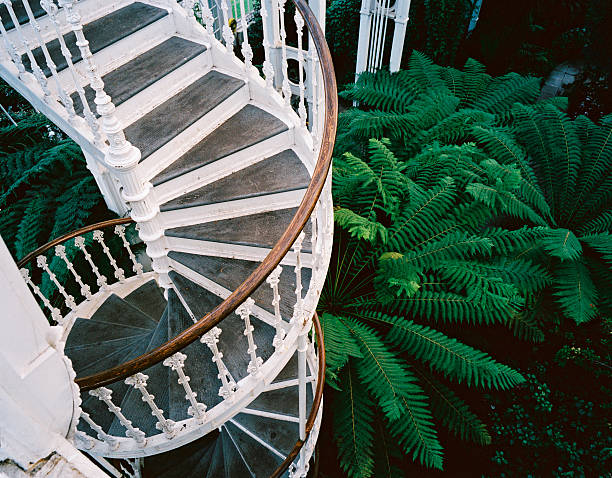 London, Kew Garden Spiral Staircase at the Greenhouse in Kew Garden kew gardens stock pictures, royalty-free photos & images