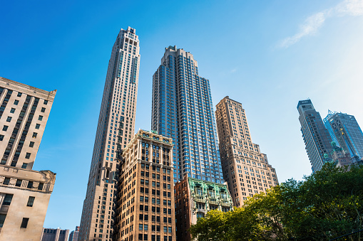 Condo towers in Lower Manhattan, New York City, USA.