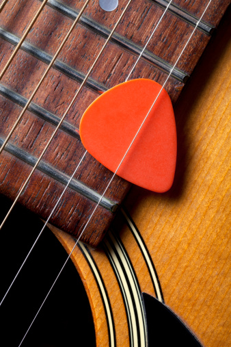 Acoustic guitar with pick.Similar photographs from my portfolio: