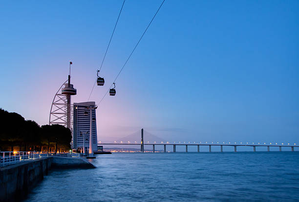 Lisboa/Torre Vasco da Gama y el hotel - foto de stock