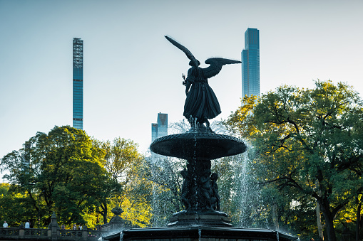 Bethesda Fountain in Central Park, New York City, USA.