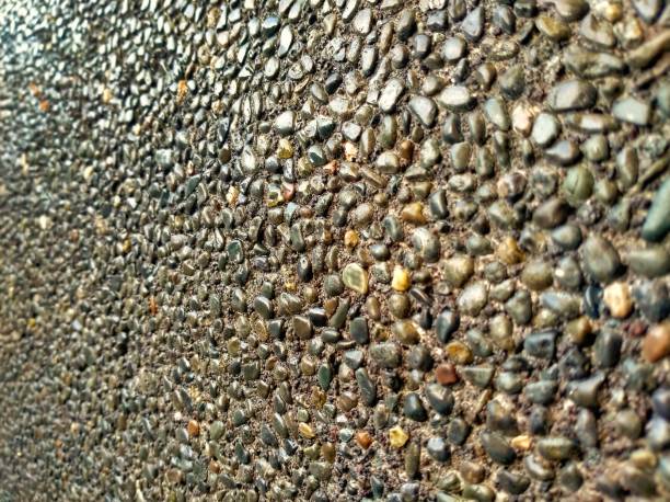 Texture of small stones arranged for flooring