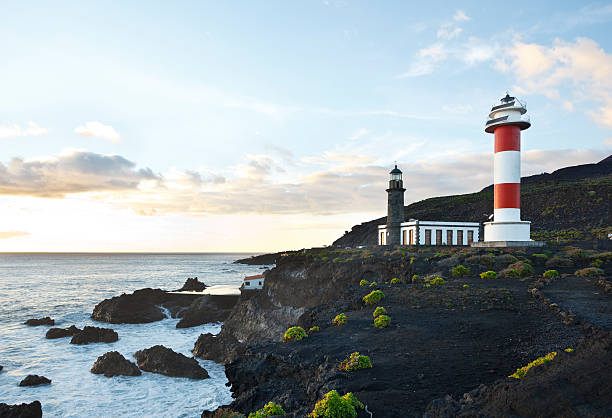 farol em fuencaliente, la palma - la fuencaliente imagens e fotografias de stock