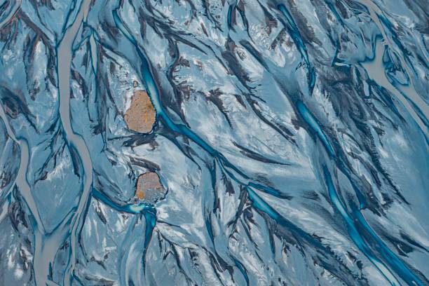 istock Drone shot of Glacier River in Iceland 1754477352