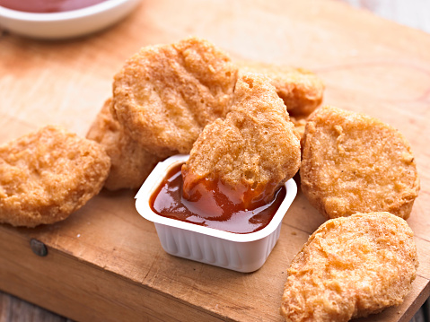 Chicken Nuggets with BBQ Sauce.