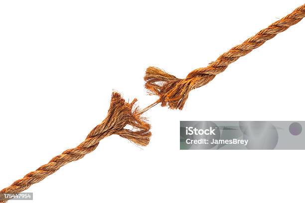 Frayed Rope About To Break Stock Photo - Download Image Now - Frayed, Rope, Breaking