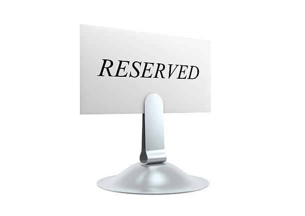 Reserved Card and Holder stock photo
