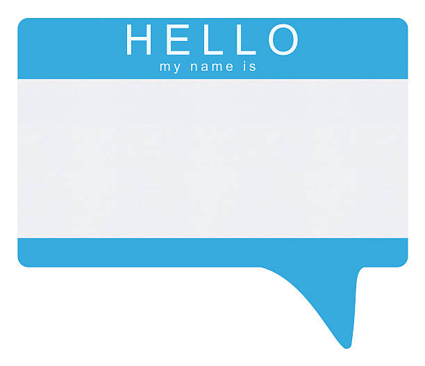 пустой именная табличка (обтравка) - hello identity name tag greeting стоковые фото и изображения