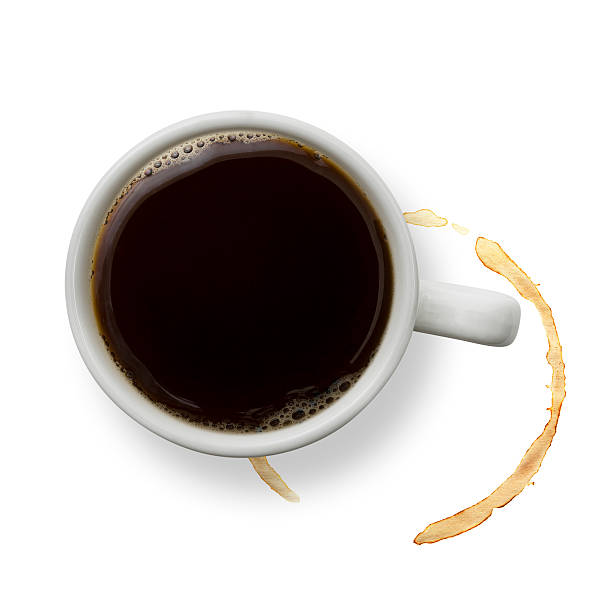 Coffee and stains Coffee cup with stains. black coffee from above stock pictures, royalty-free photos & images