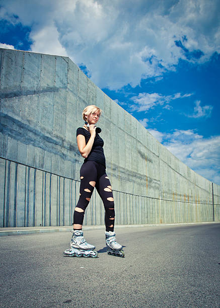 istock Young adult on roller skates 175448268