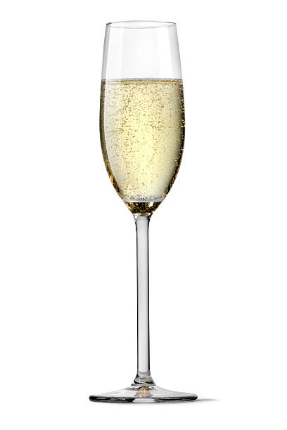 канавка шампанского silhouetted на белом фоне - champagne flute wine isolated wineglass стоковые фото и изображения