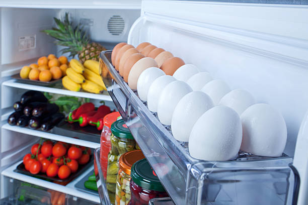 Refrigerator "Food ,vegetable and beverage in refrigerator" food staple stock pictures, royalty-free photos & images