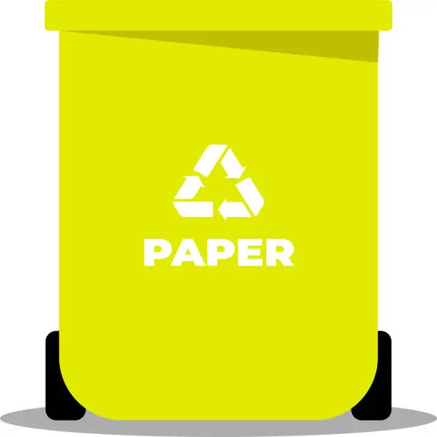 Vector illustration of Trash can for sorting paper