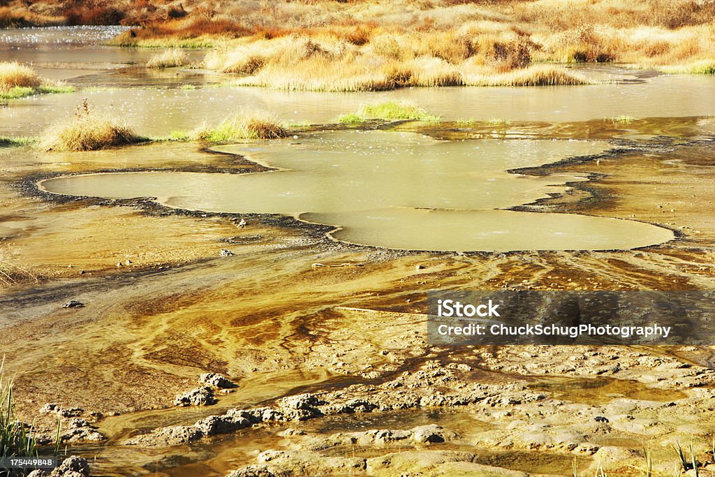 Вулкан Йеллоустоун Fumarole Глиняная посуда - Стоковые фото Biscuit Basin роялти-фри