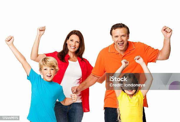 Familie Jubeln Mit Geballte Fäusteisoliert Stockfoto und mehr Bilder von Familie - Familie, Verzückt, Aufregung