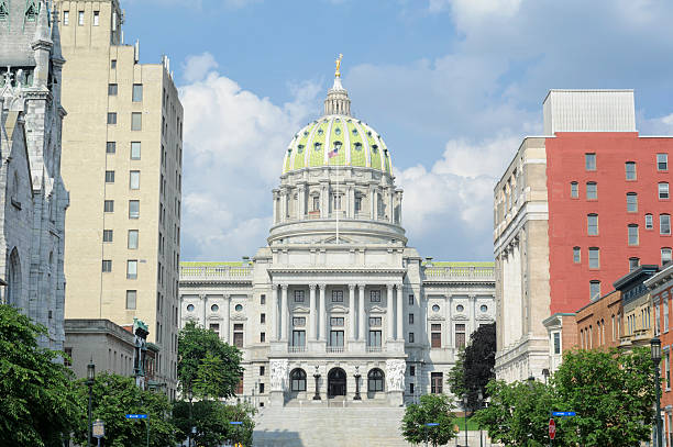 istock State Capitol Building with Dome, Harrisburg, Pennsylvania, Front View 175450193