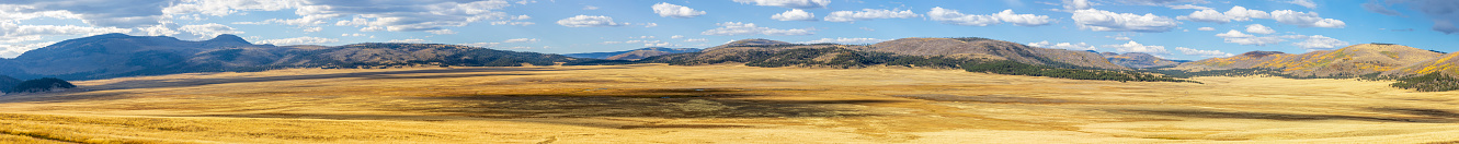 A beautiful pastoral grassland scene in Valles Caldera National Preserve, New Mexico