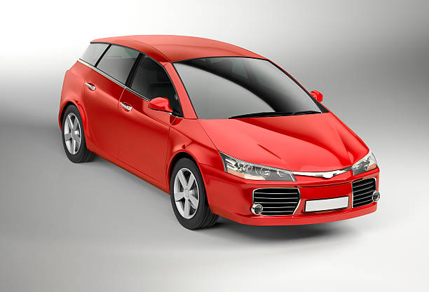 istock Studio shot of modern red compact car 175450609