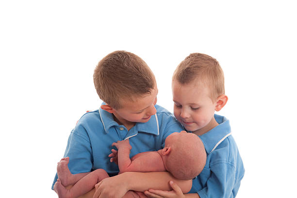 Warm Affection With Little Brother stock photo