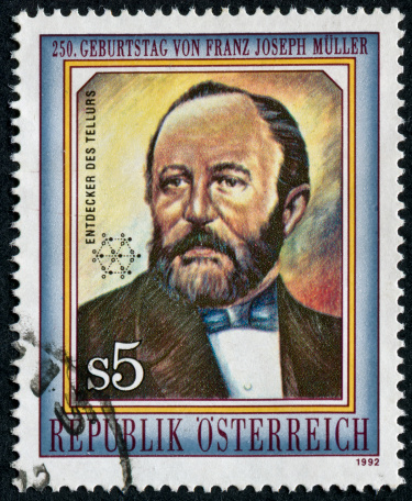 Cancelled Stamp From Austria Featuring Franz Joseph Muller The Mining Engineer Credited With Discovering The Element Tellurium.