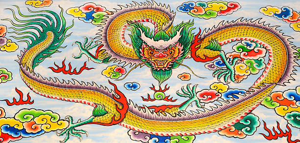 istock Dragon Full Body painted image at Chinese Temple 175450749