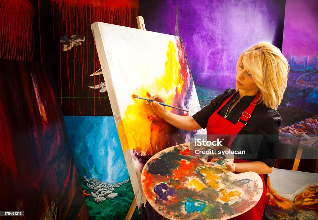 Pintor de Belas Artes - Foto de stock de Adulto royalty-free