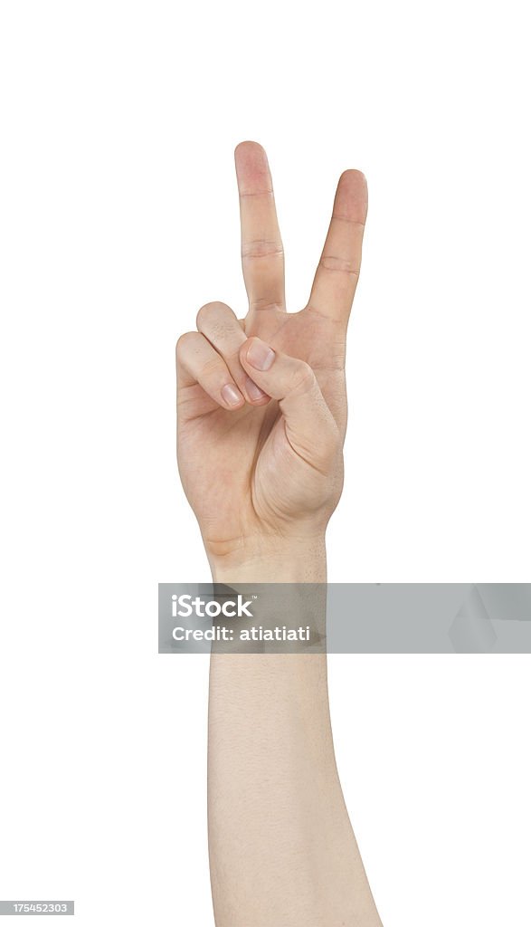 number two Peace Sign - Gesture Stock Photo