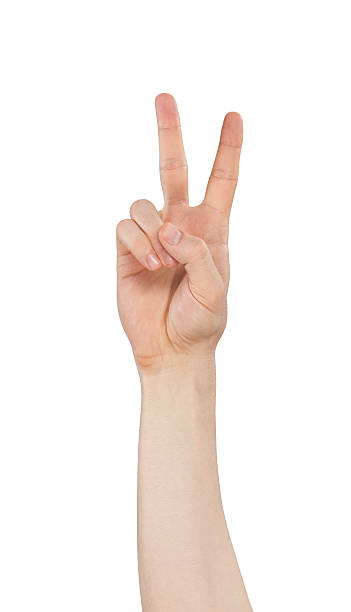 number two number two peace sign gesture photos stock pictures, royalty-free photos & images