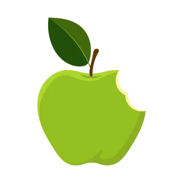 Vector illustration of Bitten apple illustration.