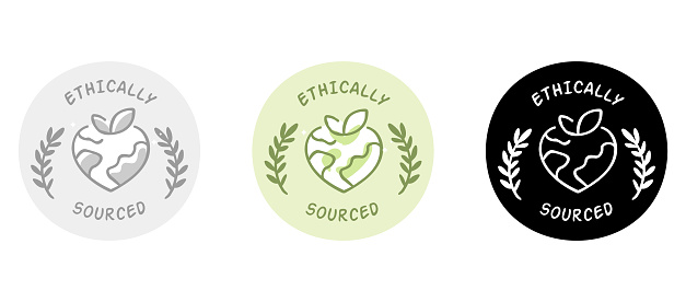 Ethically Sourced Icon. This icon represents products or materials that have been responsibly and ethically sourced.