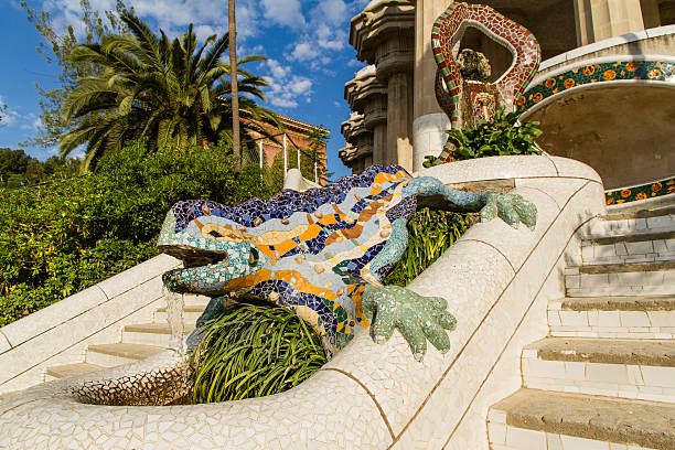 Guell Park in Barcelona stock photo