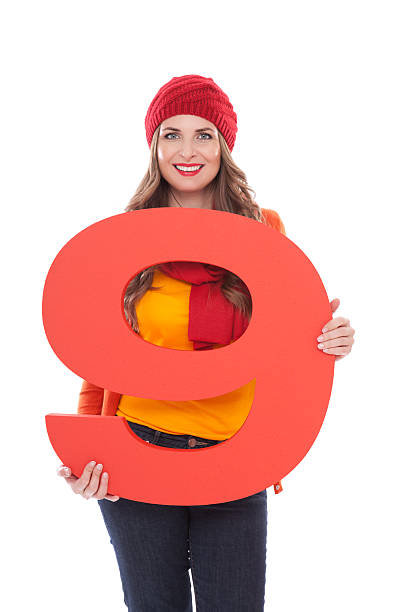 istock Woman holding number 9. 175453285