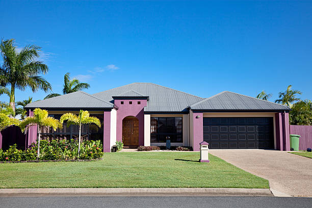 istock Family Home Front with clear blue sky copyspace 175453323